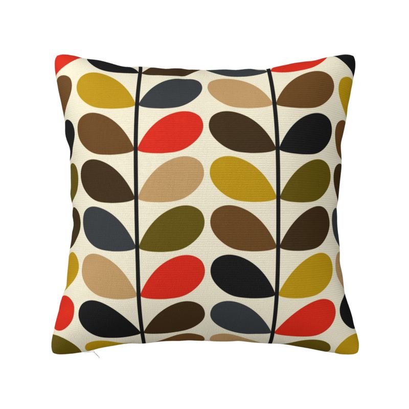Helenal Unisex Custom Orla Kiely Abstract Multi Stem Pillow Case Mid Century Scandinavian Geometric Cushion Cover Decoration Salon Square