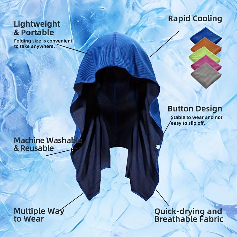 Cooling Hooded Towel, 5pcs/set Evaporative Cooling Technology Hooded Cooling Towel, Very Suitable for Sports, Fitness, Gym