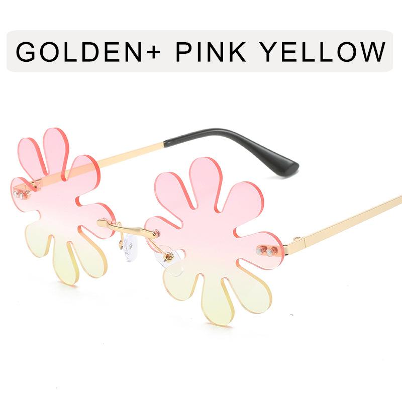 Flower Shape Women's Sun glasses New Fashion Rimless Metal Leg Women Sunglasses High Quality Women's Sunglasses