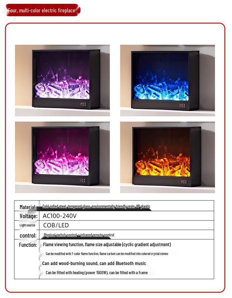 European Electric Embedded Fireplace: Energy-Saving Simulation Flame Heater for Home Décor