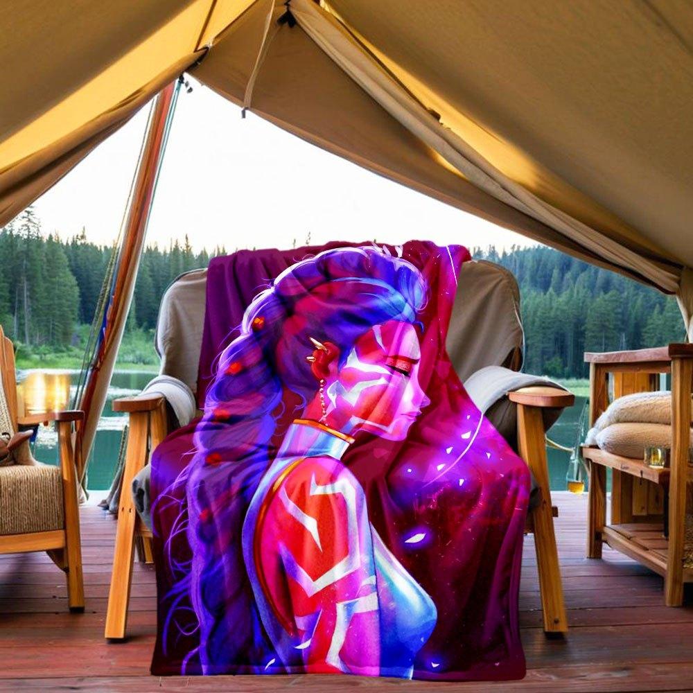 

Neon Dreams: Futuristic Artwork with Vibrant Colors and Geometric Shapes Blanket Lightweight Flannel Throw Blanket for Sofa, Bed, Travel, C 130x150cm