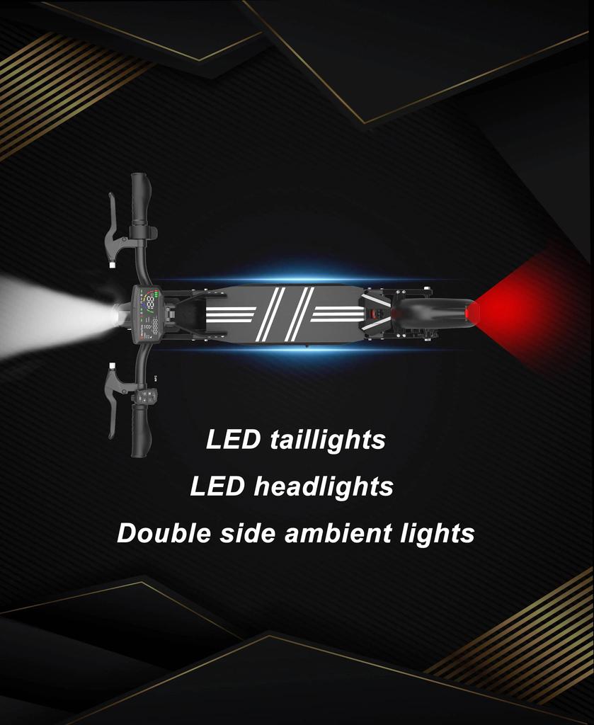 E-Scooter New DriveTron DT10 Foldable Adult Electric Scooter, 50km/h Electric Kick Scooter, 1000W Skateboards, 48V 15.6Ah Kickboard