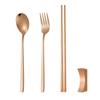 Black 304 Stainless Steel Cutlery Set Sushi Sticks Dinner Spoons Set Dinnerware Korean Chopsticks Fork Spoon Flatware Set
