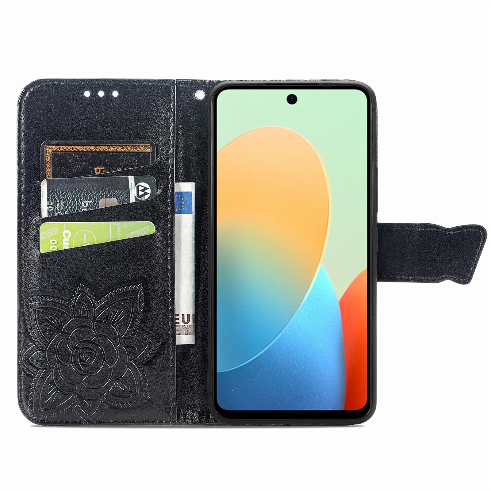

For TECNO Spark Go 2024 4G Case Imprinted PU Leather Flip Phone Cover Black