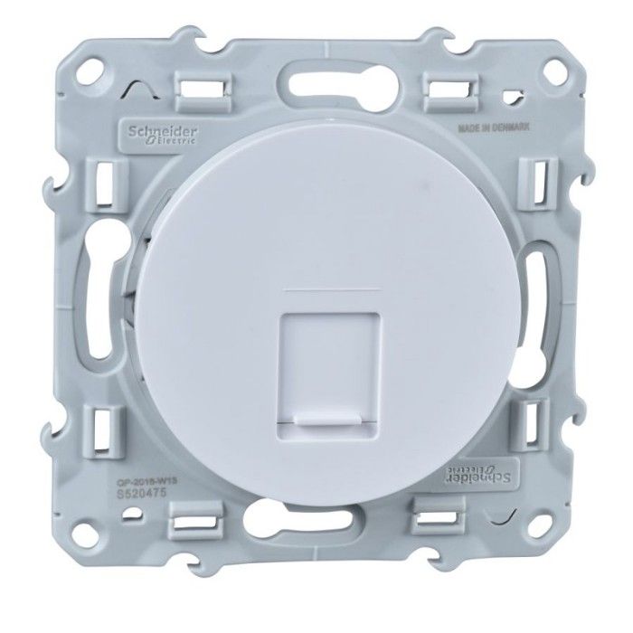 Prise RJ45 Catégorie 6A - Schneider - Odace - Blanc - Fixation par Vis - Intérieur