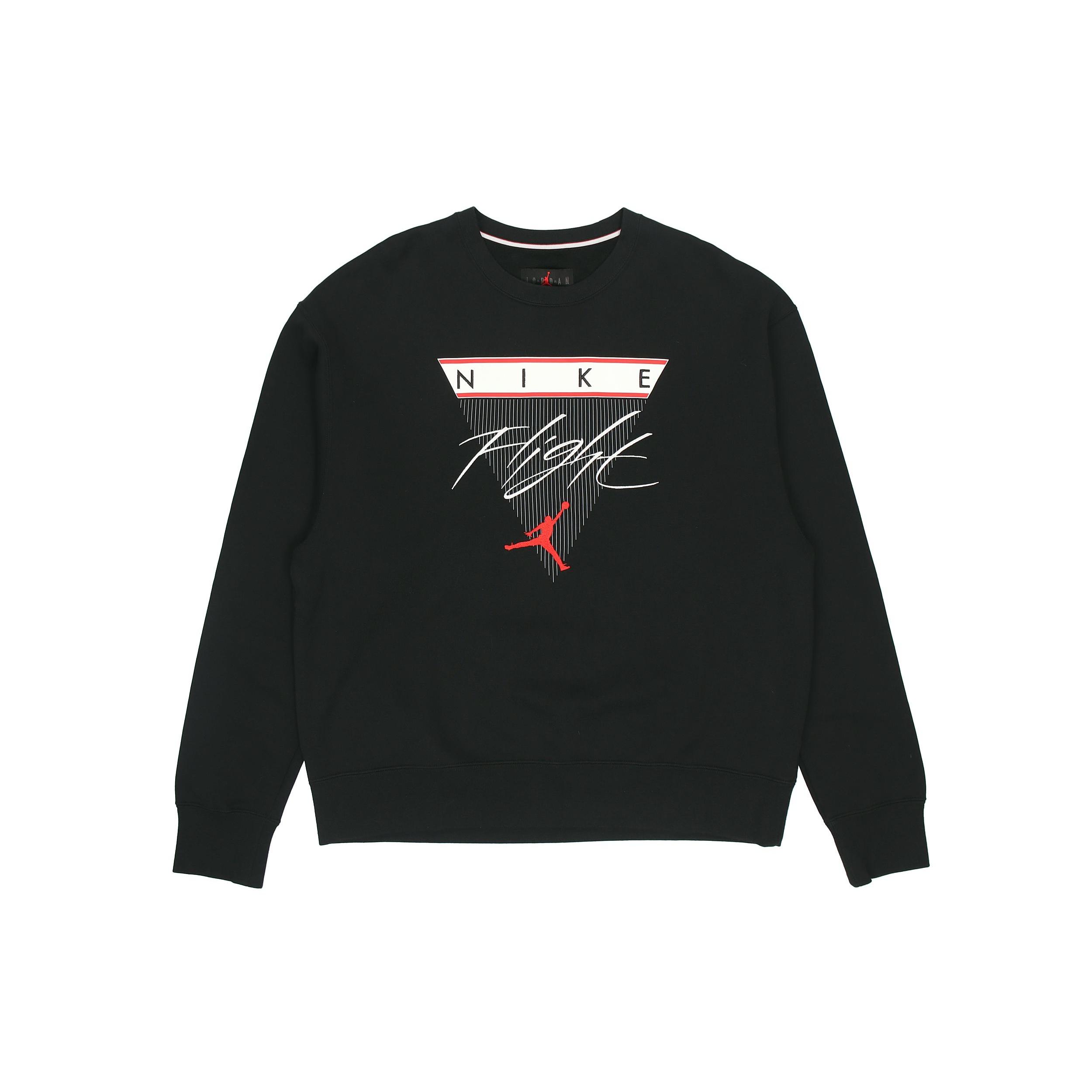 Air Jordan Flight MENS Print Crew-neck Sports Black Men s CZ8265-010 L
