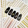Egyptian Alien Text Full Sticker Geometric Shape Manicure 3D Rose Gold Silver Nail Diy Manicure Sticker