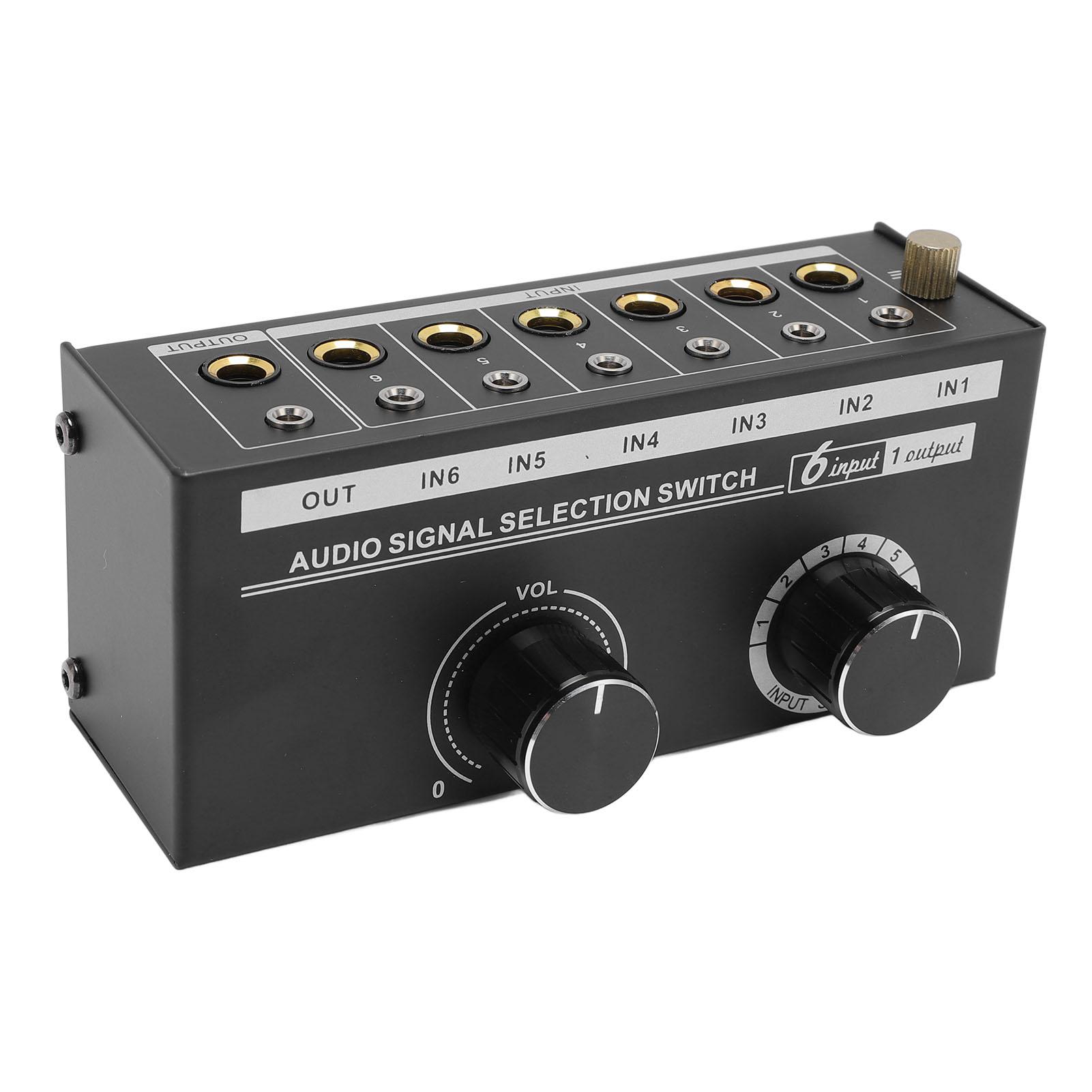

6-канальный звуковой коммутатор 6 входов 1 выход звуковой коммутатор регулятор громкости 3,5 мм 6,35 мм звуковой сигнал
