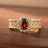 European and Korean Retro Light Luxury Personalized Ring Woman, Inlaid Zircon Fashion Single Ring, Literary and Exotic Jewelry