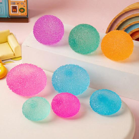 Semitransparent Frosted Stress Ball Anxiety Relief Textured Ball Squeeze Sensory Toy Decompression Fidget Toy Party Favors