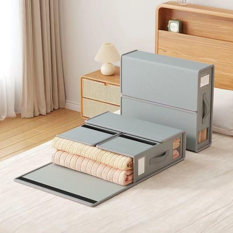 Scatola Contenitore Organizer per Set Lenzuola Finestra Pieghevole in Tessuto con Cerniera Scatola Organizer per Coperte Organizer per Armadio Letto