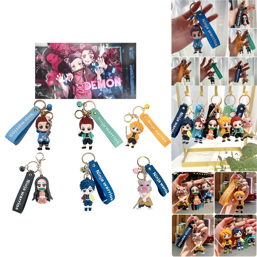 Slayer Keychain With Creative Figures Enhancing Your Bag Charm And Cosplay Collection**