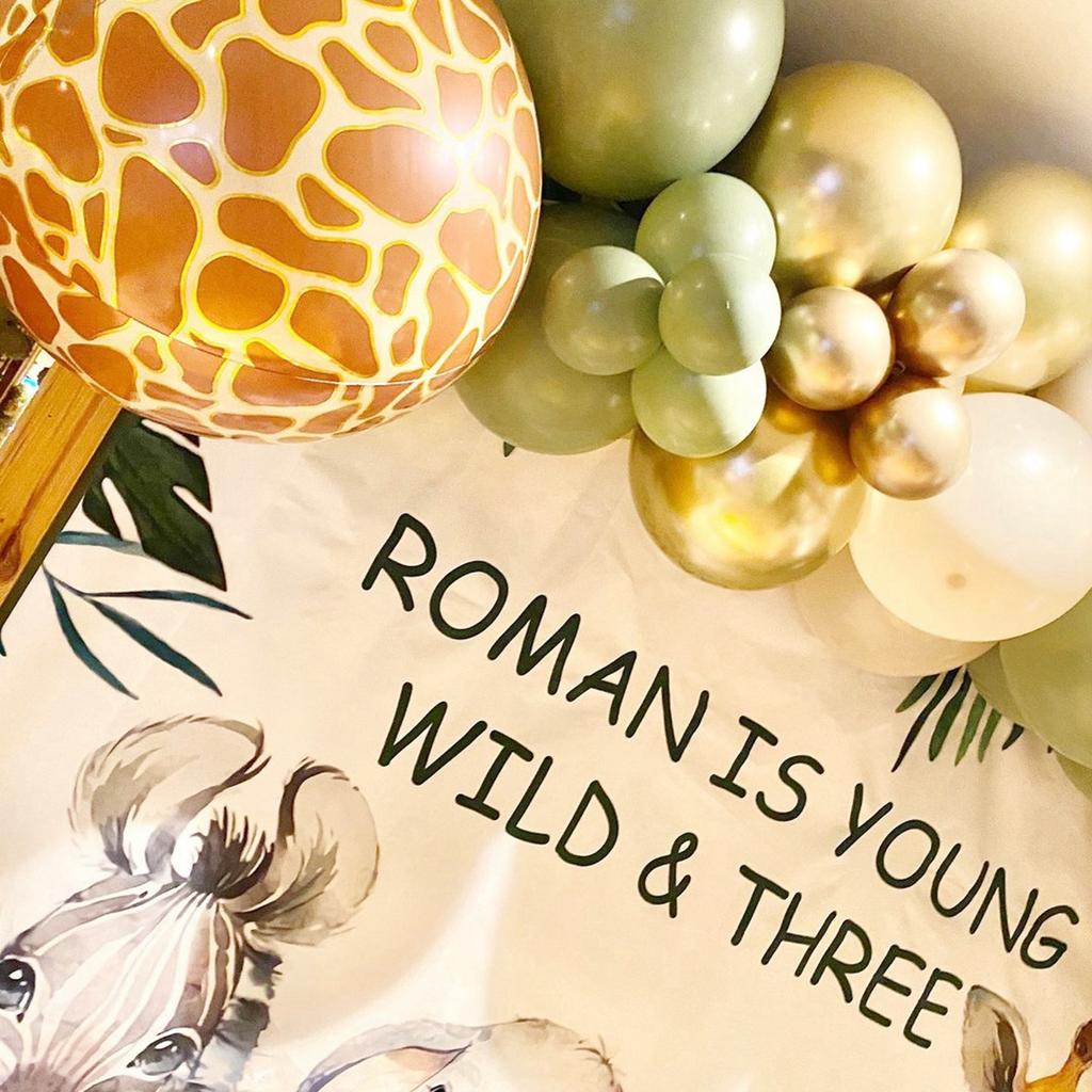 Kit de arco de guirnalda de globos verdes con diseño de animales de safari en la jungla, decoración para fiesta de cumpleaños, globos de látex con diseño de animales para niños, baby shower