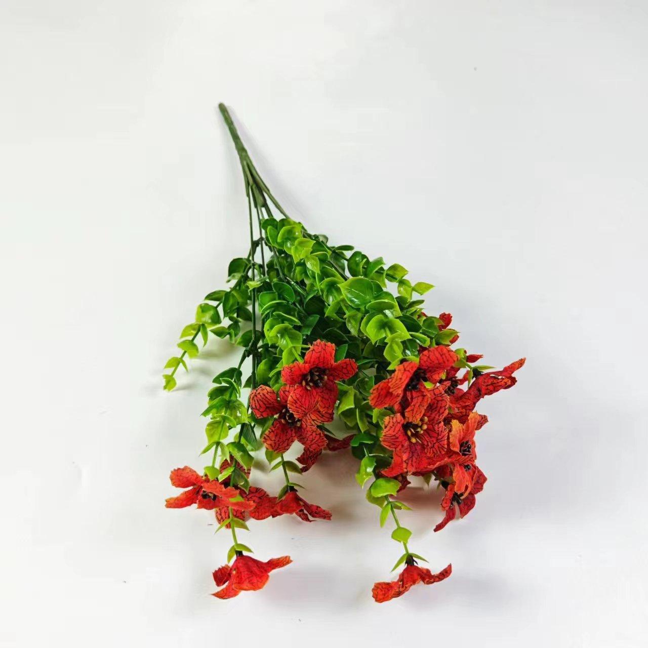 

Искусственный цветок эвкалипт фиолетовый наружный устойчивый к ультрафиолетовому излучению искусственный цветок имитация зеленого растения украшение для дома цветок оранжевый