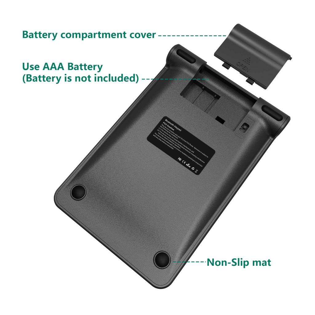 Kabelloser Bluetooth 22-Tasten-Nummernblock mit Tab-Taste, Kompatibel mit mehreren Geräten, PC-Laptop usw.