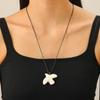 New Fashion White Ceramic Peace Dove Pendant Women Necklace Vintage Geometric Adjustable Rope Sweater Chain Trendy Jewelry Gifts