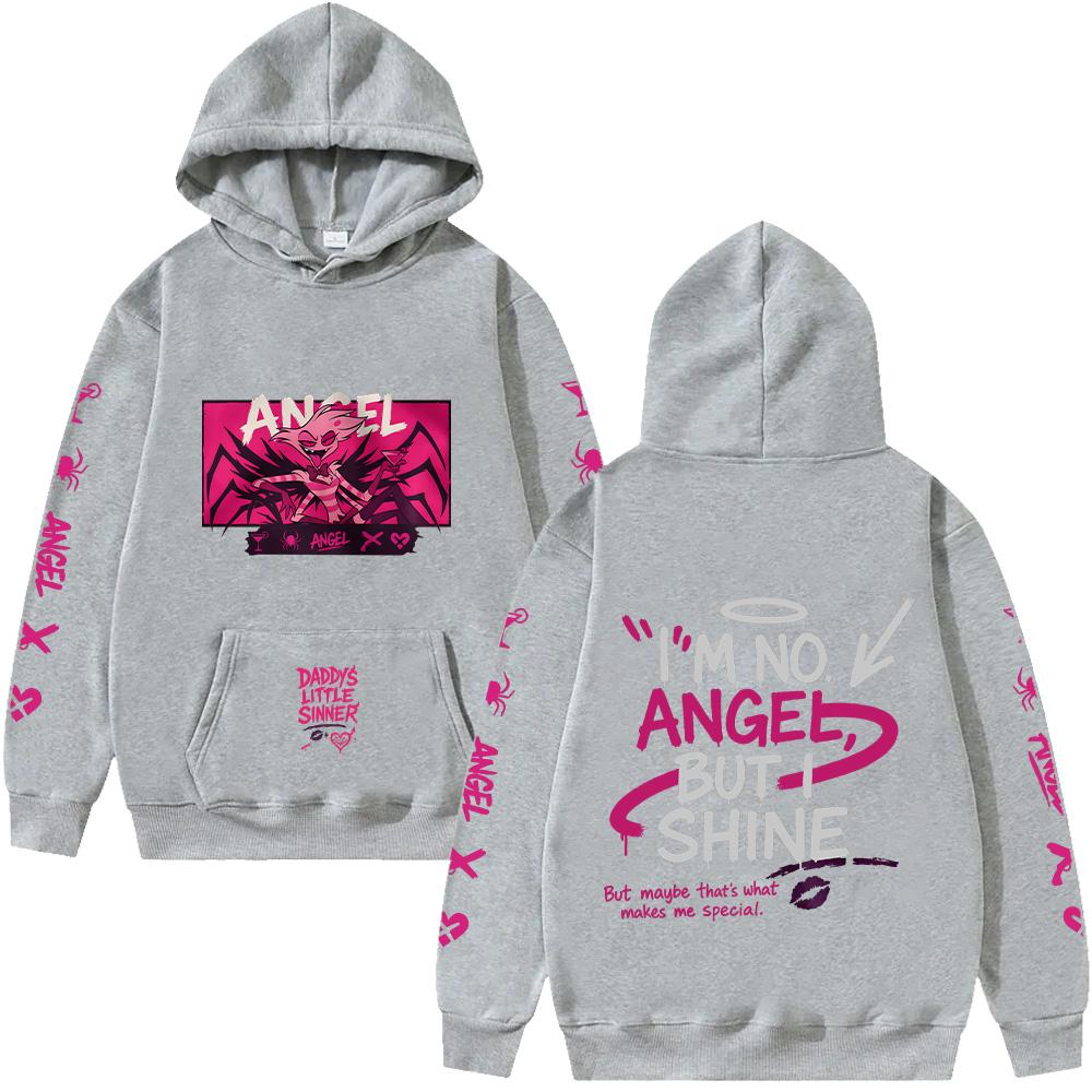 Angel Dust Hoodie Hazbin Hotel Harajuku Anime Pullovers Demoncore Unisex Streetwear Cute Edgy Imp Gift for Fan Streetwear Clothes