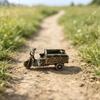 Vintage Metal Three Wheeled Motorcycle Figurine Antique Finish Detailed Craft For Home Decor Garden Ornament Collection