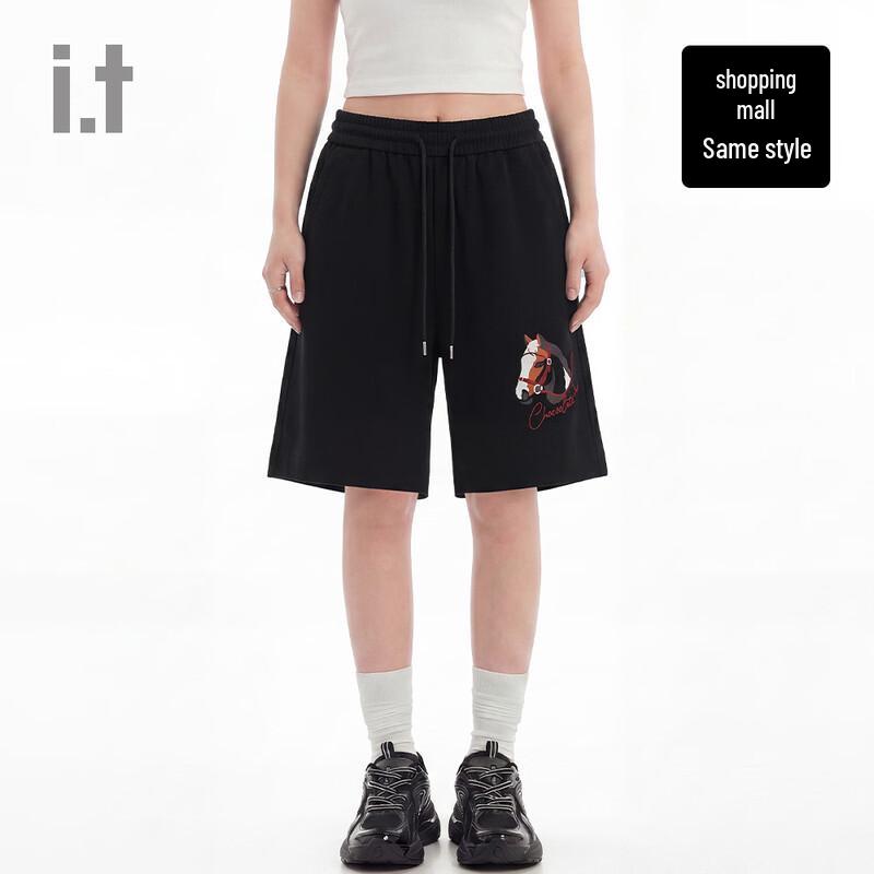 CHOCOOLATE 2026 Horse Year Print Relaxed Fit Bermuda Shorts 30 черный стандартный