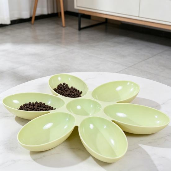 Flower Cat Bowl for Multiple Cats Multi-Compartment Pet Food Bowl Feeding Bowl for Puppies Cats Multi-Pet Households