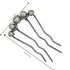 Fashion Metal U-Shaped Hair Stick Women Elegant Simple Pearl Hair Clip Pins Rhinestone Hairpin Headwear Hair Accessories Gifts