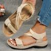 Women'S Summer Casual Wedge Sandals - Open Toe Thick Sole Platform with Adjustable Hook-and-Loop Strap, Comfortable Retro Beach Shoes for Casual