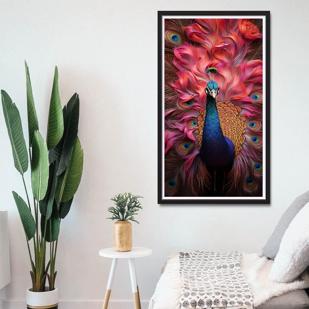 DIY Diamond Painting Flowers Red Peacock Cross Stitch Kit Mosaic Art Diamond Painting Full Circle/Square Diamond Home Decoration
