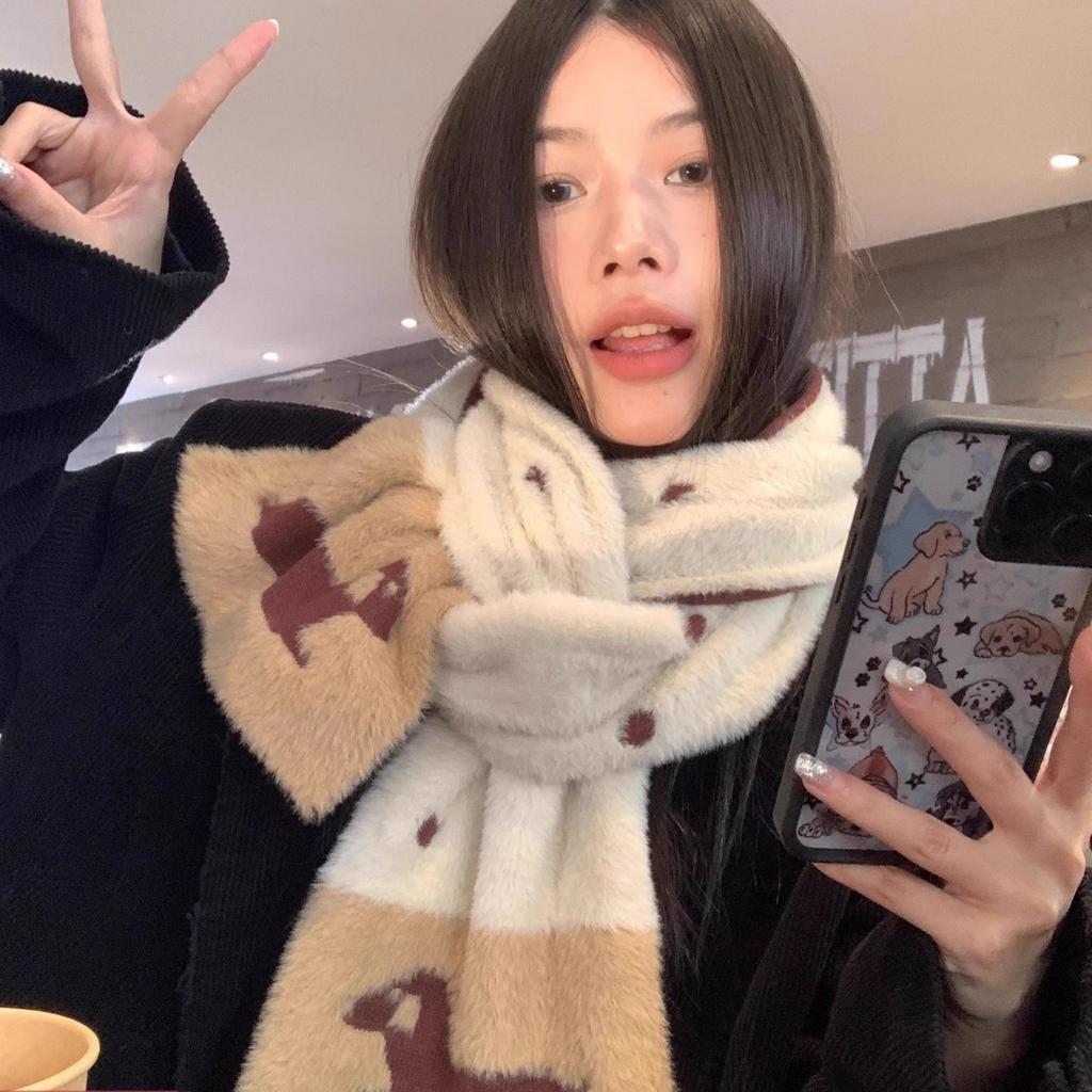 Neuer Süßer Winter-Schal Warm Koreanischer Stil Vielseitig für Herbst und Winter. Verdickter High-End-Schal