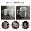 Crystal Glass Coffee Cup with Handle Wine Glasses Double Layer Heat Insulation Cup Drinking Cups Drinkware Easy To Clean
