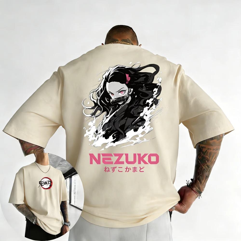 Plus Size Demon Slayer Summer Anime Printed Men and Women Tshirt Casual Parent Child Top Fashion Cotton Street Harajuku Y2K