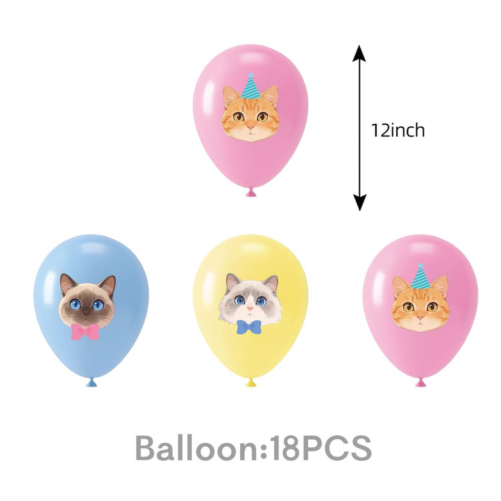Pet Cat Theme Birthday Party Favors Plates Cup Napkin Banner Cake Topper For Kids Gift Baby Shower Photo Props Party Supplies