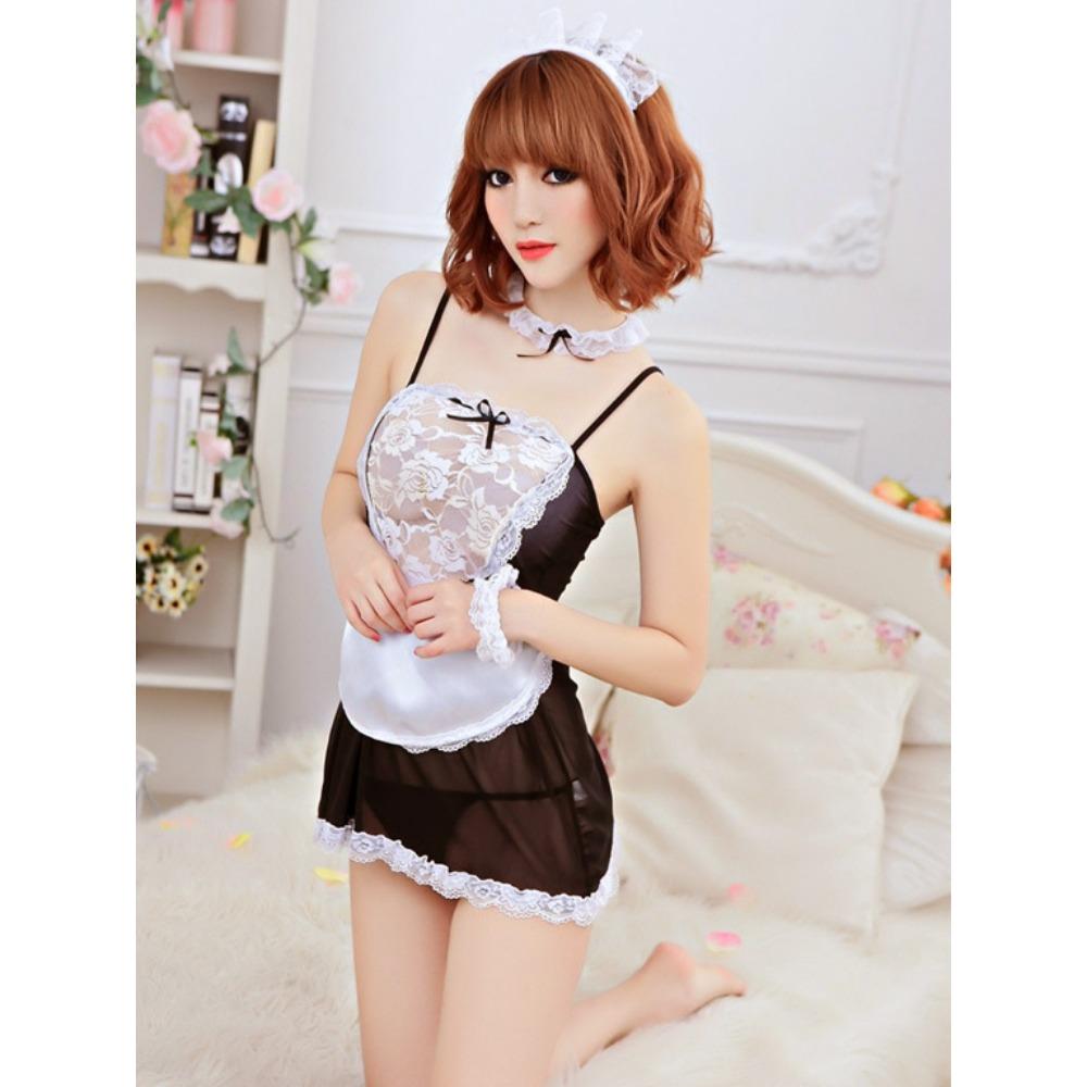 Sex Underwear Sexy Large Size Mesh Transparent Maid Clothes Pajamas Passion Perspective Qqny Maid Clothes Wholesale