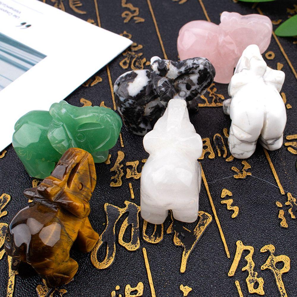 Decor Amethyst Obsidian Rose Quartz Small Decoration Stone Crafts Christmas Present Elephant Statue