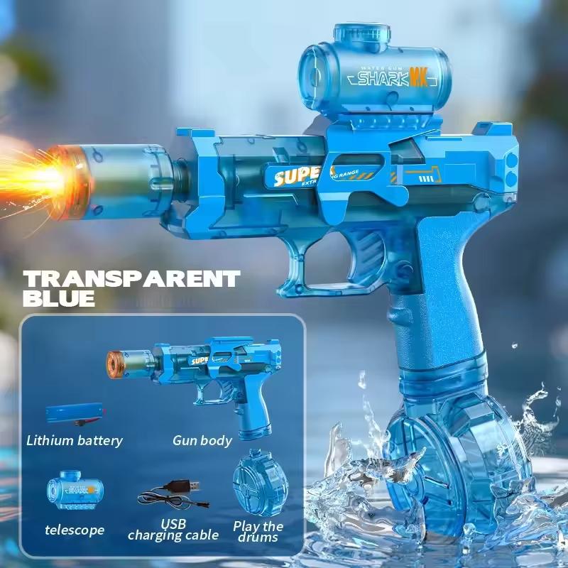 Children Electric Water Guns Toys Summer Outdoor Beach Pool Games Portable High Powered Automatic Led Water Pistol Kids Toy Gift