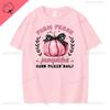 Women Ghost Pumpkin Bat Print Round Neck Pullovers Funny Halloween Costume Cotton Shirt Graphic T Shirts Y2k Top Harajuku Tops