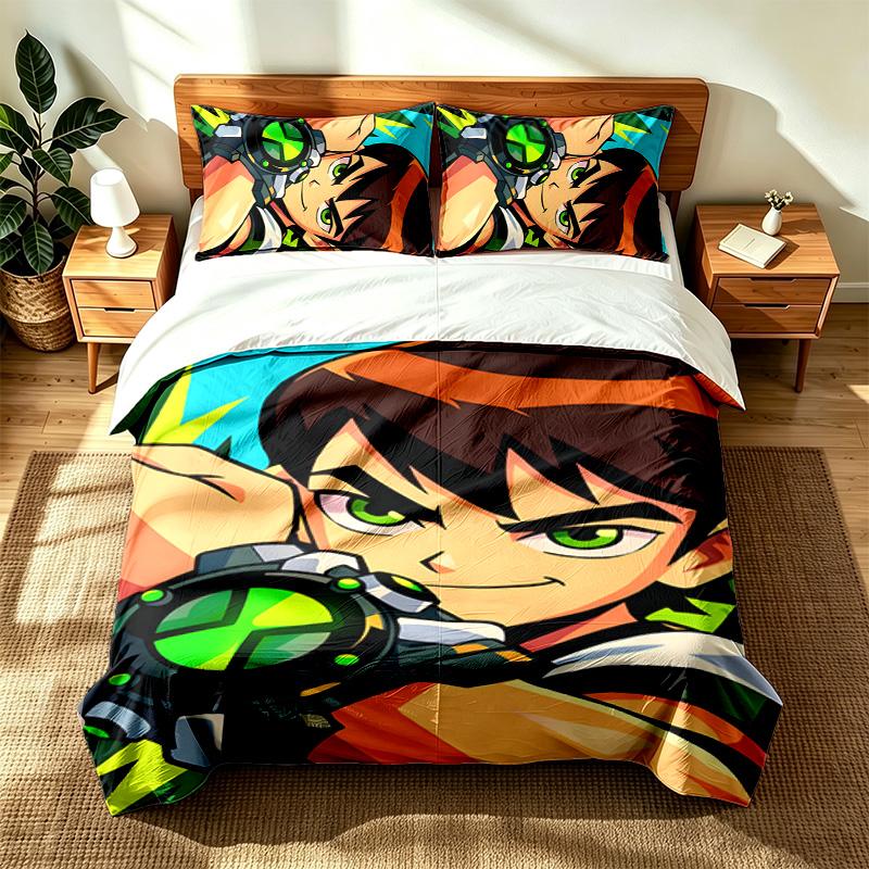 Ben 10 (14) 3pc set suitable for master bedrooms soft and comfortable an ideal gift for family and friends Includes one duvet cover and two pillowcase