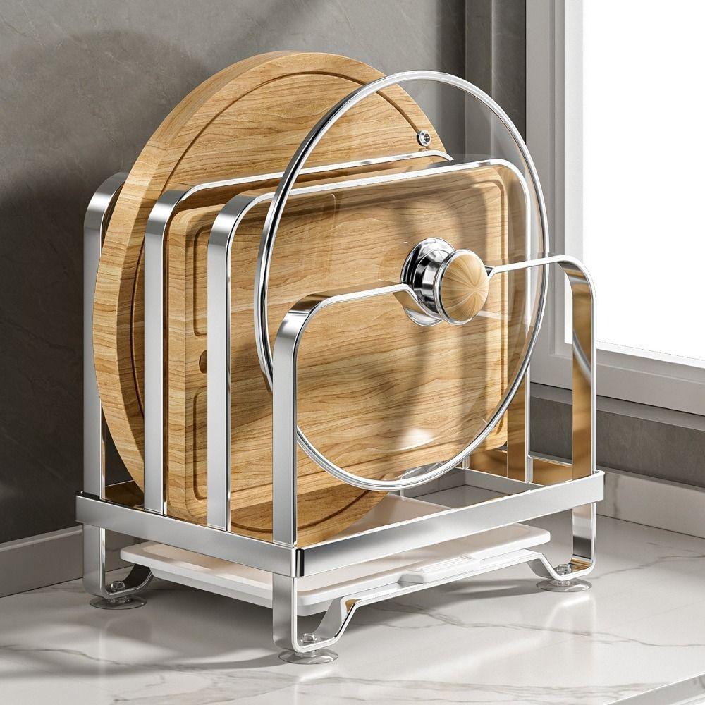 Rustproof Cutting Board Holder Moisture-proof Chopping Board Rack Pot Lid Storage Rack  Counter Top