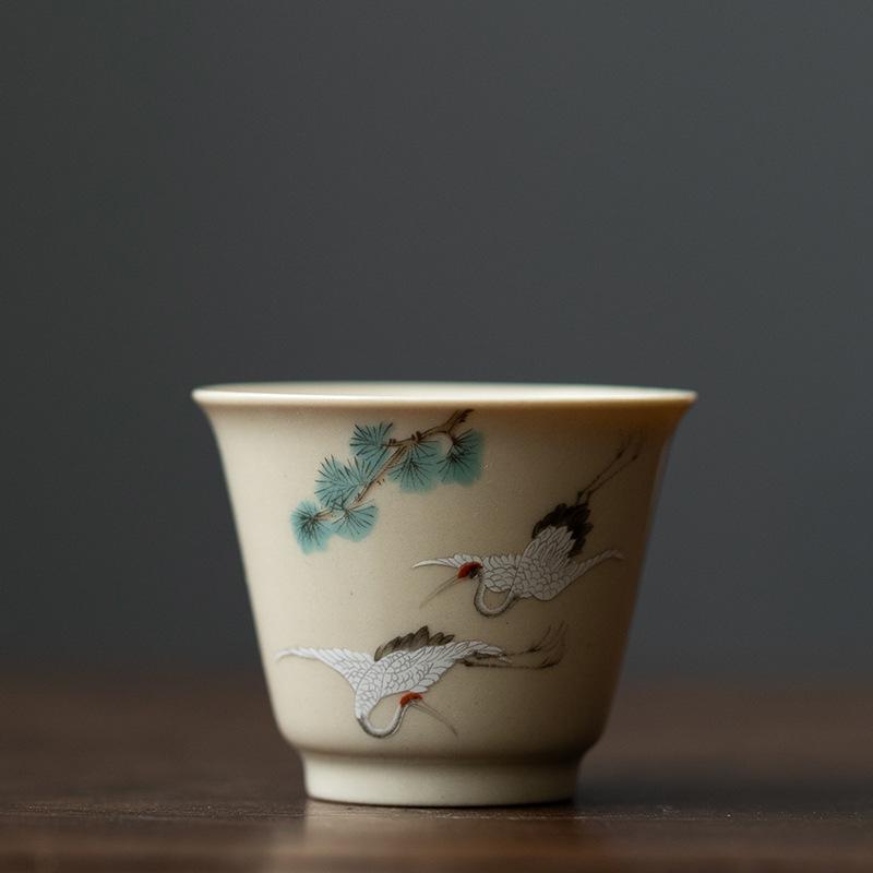 Chinesische Keramik Teetasse Traditionelle Haushaltsmeistertasse Persönliche Einzeltasse Kleine Teetasse Reise-Teeservice Teeschale Kung Fu Tee-Set