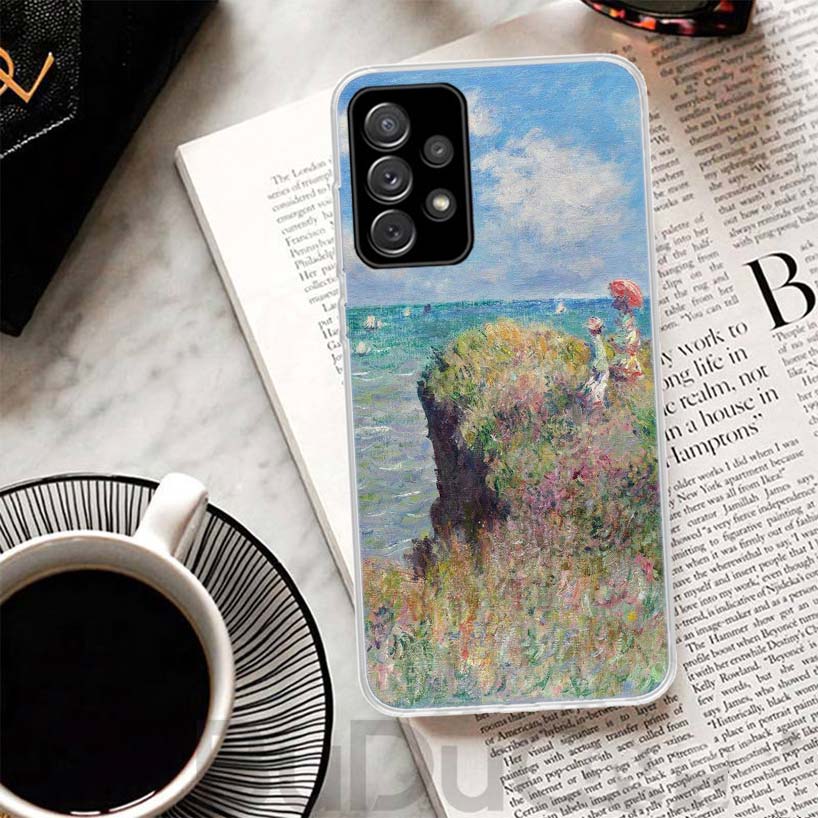 Claude Monet Garden Lotus Bridge Cover For Samsung Galaxy A51 A50 A71 A70 Phone Case A21S A31 A41 A10 A20E A30 A40 A01 A11 A6 A7