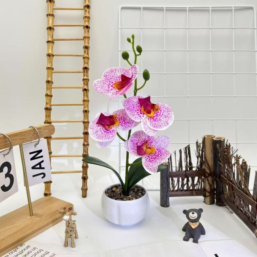 Artificial Plastic Phalaenopsis Flower Bonsai For Event Decoration Home Styling