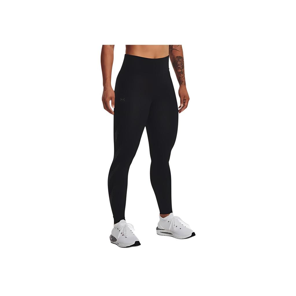 Under Armour Ua Speed Pocket Logo Print High Waist Slim Fit Nine-Point Sports Trousers Women Bottoms Black 1373698-001