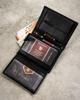 Gift set: leather wallet without clasp and key ring - Peterson