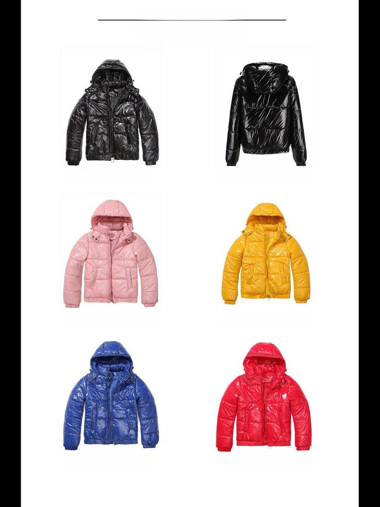 Damglänsande bomullsjacka med huva - Stänksäker, långärmad, europeisk och amerikansk höst-/vintermode