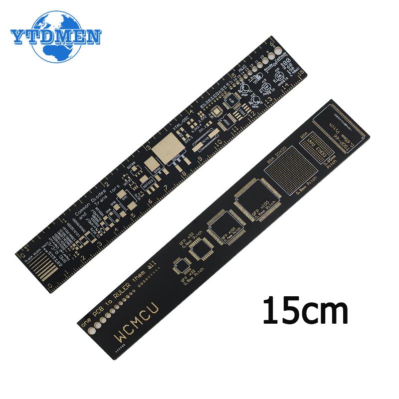 PCB Ruler Multi-functional Measuring Tool 15cm/20cm/25cm Resistor Capacitor Chip IC SMD Diode PCB Reference Ruler, for Arduino