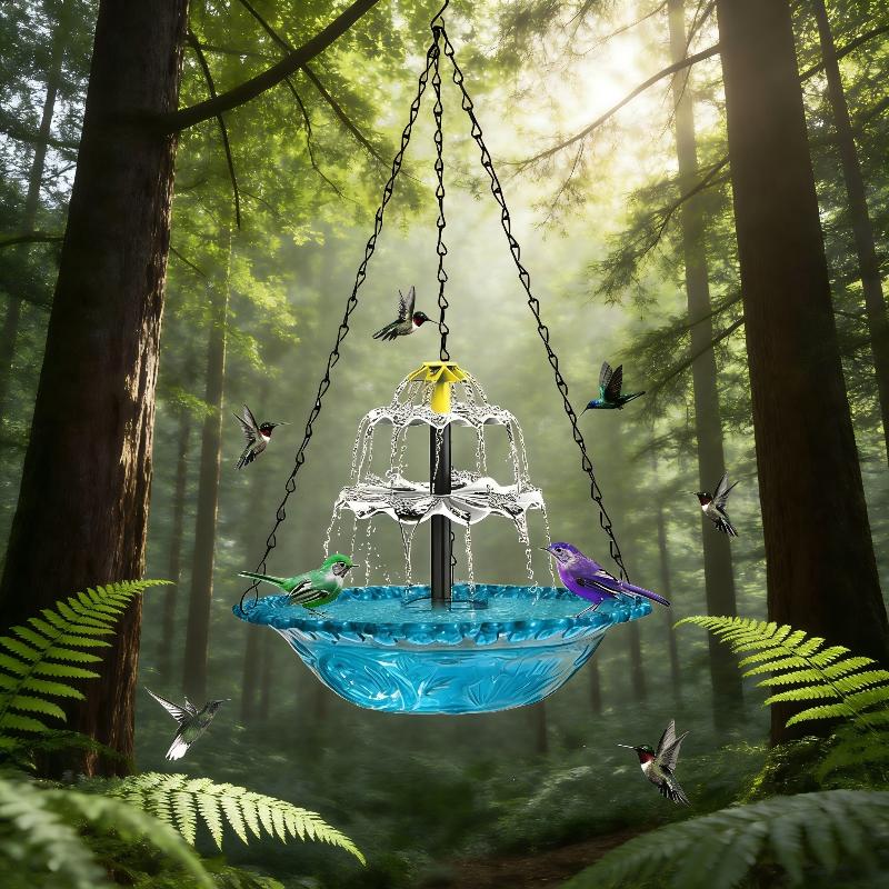 Solar-Kaskaden-Hänge-Vogelbad-Brunnen, Outdoor-Hänge-Vogelbad mit Solarbrunnen, Große Kolibri-Bäder Sind Geeignet