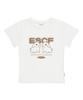 ESCAPEFROM Line Rabbit Print Slim Fit Short Sleeve T-Shirt Ivory