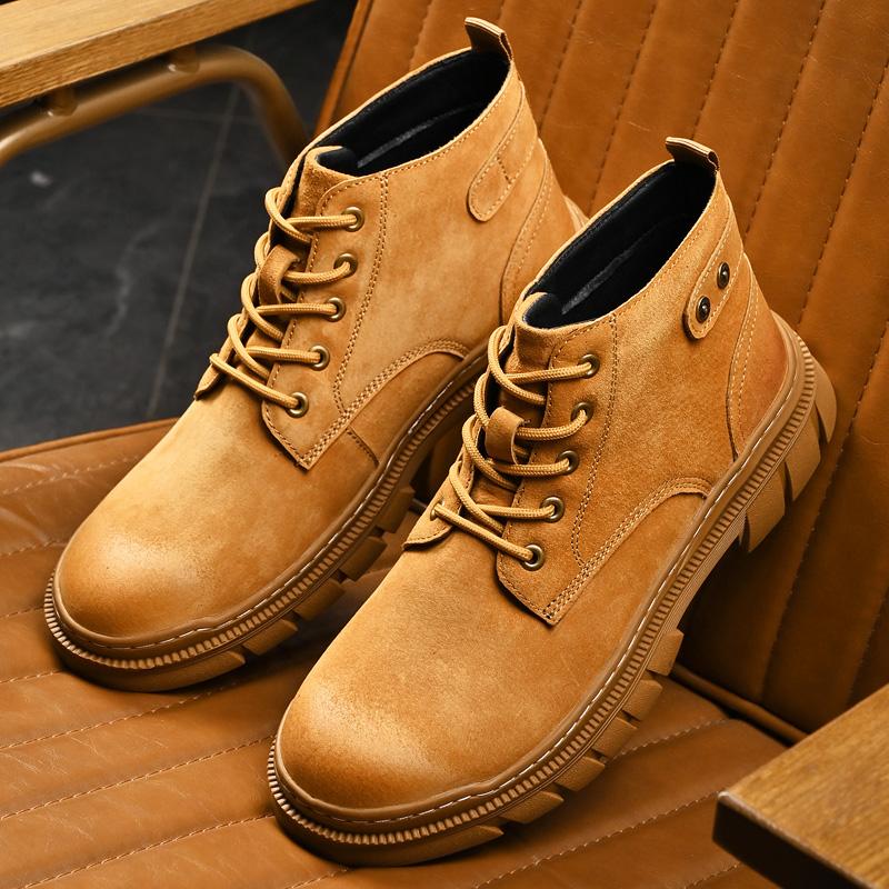 Genuine Leather Men's Ankle Boots Classic Casual Shoes Breathable Walking Hiking Shoes High Quanlity Leisure Boots Winter Shoes