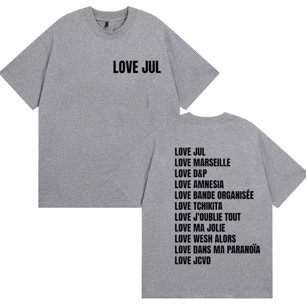 Love Jul France Rapper 2026 Album Print T Shirts Men Women Vintage Fashion Short Sleeve Tshirts Casual Pure Cotton Tshirt