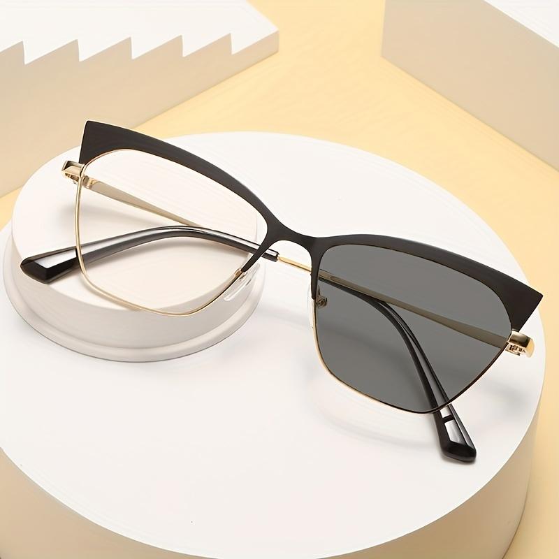 Blue Light Blocking Glasses Photochromic Anti Blue Light For Cat Eye Frames Unisex Fashion Half Frame Sunglasses For Men Women