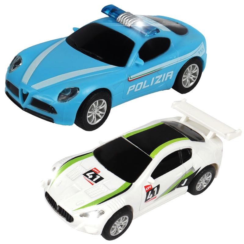 Slotcar 1 64 1/64 1:64er Maßstab Fahrzeug Elektrisch Hohe Geschwindigkeit Rennstrecke Polizei Rennwagen Zubehör Spielzeug Kinder Geschenke